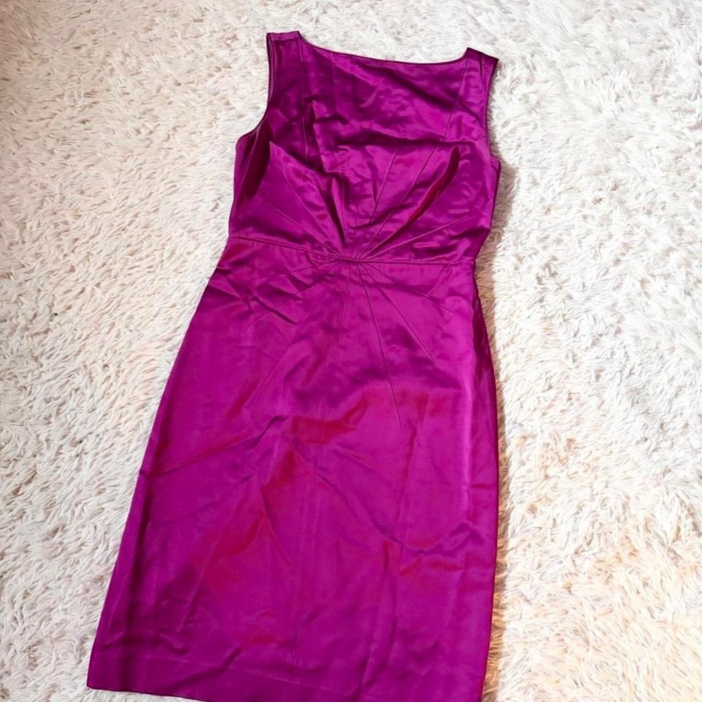 Fuchsia Evening Classic Statement Sleeveless Sheath Cocktail Dress Womens 4